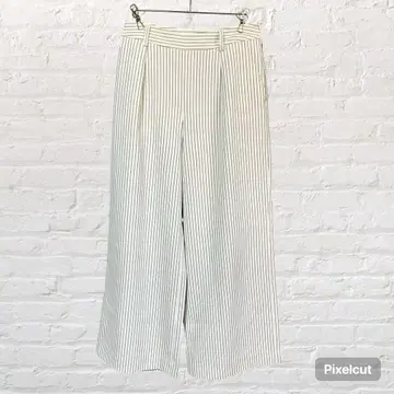 11585 유나이티드 애로우즈 스트라이프 와이드 팬츠 화이트 M 캐주얼