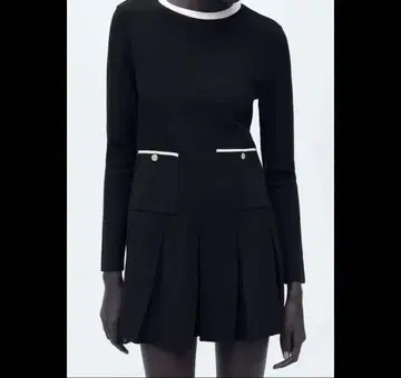 ZARA 미니 플리츠 니트 원피스 L