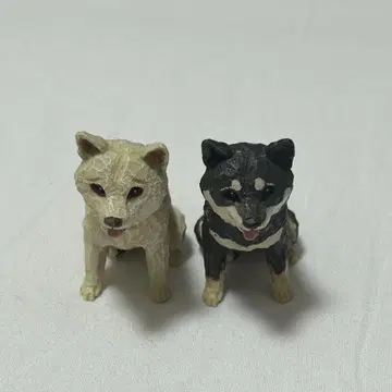 하시모토 미오의 개 조각 시바견 화이트 블랙 가챠