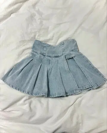 미셸 마카롱 슬림 레그 데님 치마바지 라이트 블루
