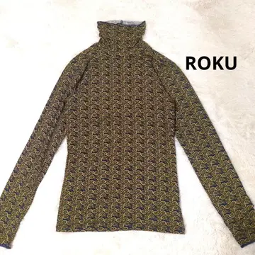 새상품급 ROKU 하이넥 티셔츠 올 패턴 긴팔 프리 사이즈
