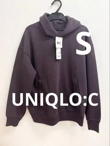 UNIQLO C 유니클로 맨투맨 오버 사이즈 풀 후드티 남성용 와인
