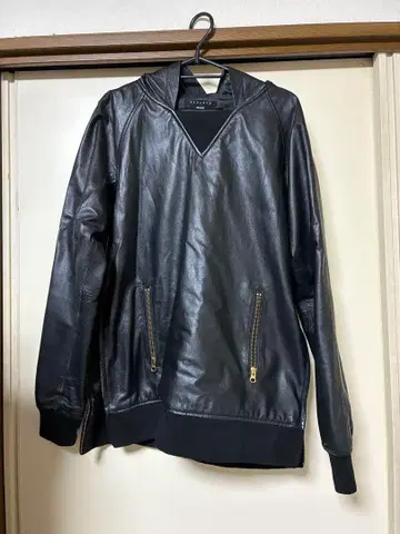 BAGARCH 가죽 후드 자켓