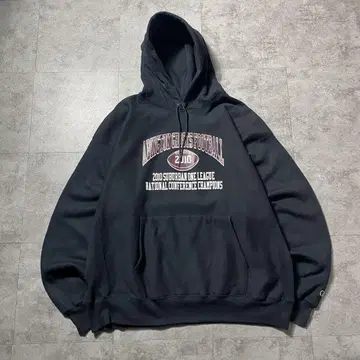 챔피온 리버스 위브 미식축구 팀 프린트 블랙 후드티