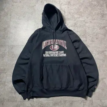 챔피온 리버스 위브 미식축구 팀 프린트 블랙 후드티