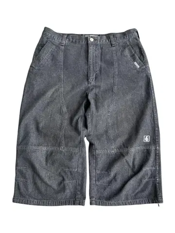detachable pattern baggy croped jorts