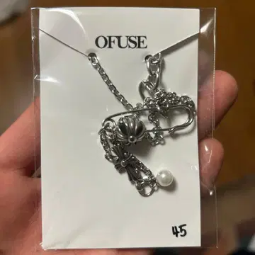 OFUSE 실버 목걸이 펄 장식