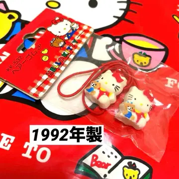 당시물 쇼와 산리오 1992년 헬로키티 머리끈 2개 쇼와 레트로