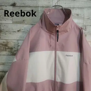 Reebok 나일론 자켓 LL 핑크/화이트 더스티 컬러
