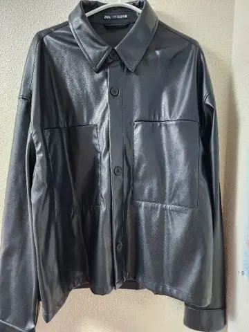 ZARA 페이크 가죽 자켓 블랙 L 사이즈