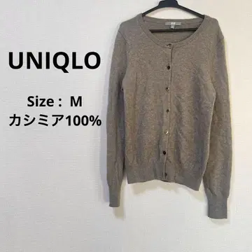 UNIQLO 캐시미어 100% 크루넥 가디건 그레이지 M 사이즈