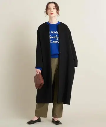 BEAUTY&YOUTH MANTECO 노카라 벨트 롱 코트
