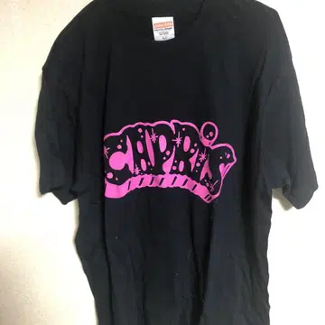 CAPPA'S 티셔츠 블랙 핑크 로고 L 사이즈 카프리스