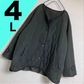 카키 노카라 퀼팅 자켓 코트 4L