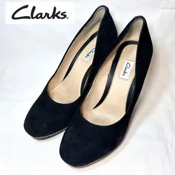 Clarks 클락스 블랙 스웨이드 웨지 힐