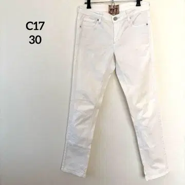 C 세븐틴 화이트 데님 팬츠 슬림 30