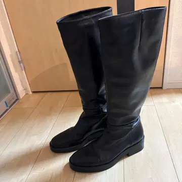 ZARA 블랙 가죽 롱 부츠 사이즈 37