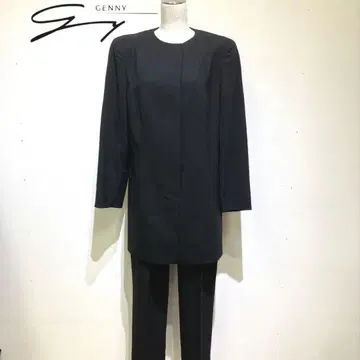 Genny 스트라이프 팬츠 롱 자켓 정장 세트 이탈리아제