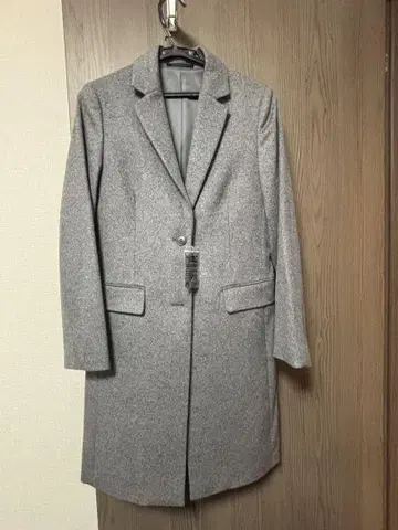 새상품급 UNIQLO 울 캐시미어 혼방 그레이 체스터 코트
