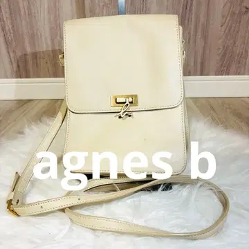 에네스베 agnes b 가죽 로고 마크 플레이트 숄더백 올 패턴