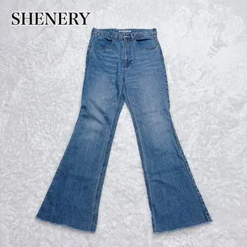 SHENERY 컷오프 플레어 데님 팬츠 데님 플레어 38 M 블루