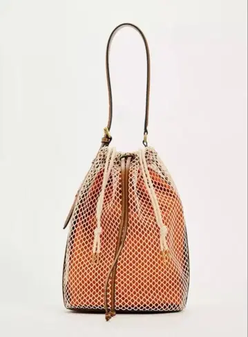 ZARA 메쉬 버킷 백 오렌지