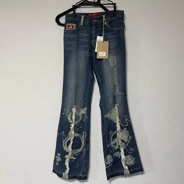 Y2K 부츠컷 플레어 디자인 데님 데드스탁 w26 l32