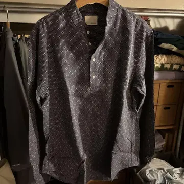 BAND OF OUTSIDERS 네이비 도트 무늬 긴팔 셔츠