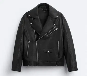 ZARA 인조 가죽 라이더 자켓 블랙 L 사이즈