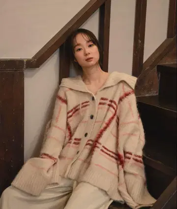 플래드 패턴 가디건 / 체크 패턴 가디건