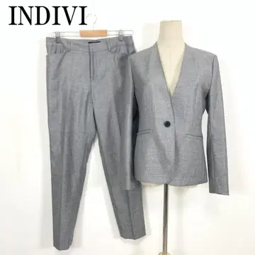 LA8289 인디비 수트 셋업 그레이 폴리에스테르 울 40