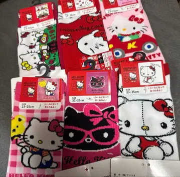 HELLO KITTY 삭스 6켤레 양말 헬로키티 레트로