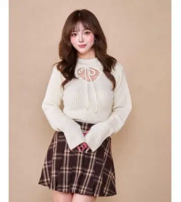 Darich 다리치 레이스업 리본 니트탑