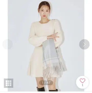 질 바이 질 스튜어트 리본 비쥬 니트 미니 원피스