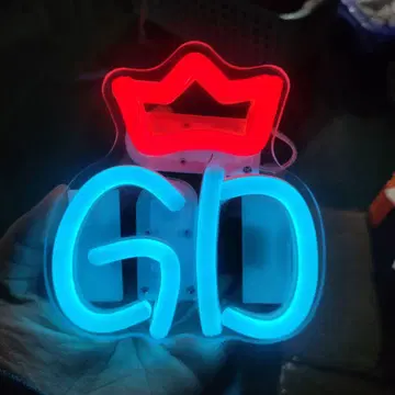 G-DRAGON 응원봉 버튼 배터리 파랑 GD 왕관 디자인