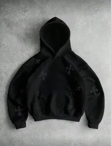 [새상품] 후드티 후디 긴팔 크로스 블랙 스트릿 y2k 십자가