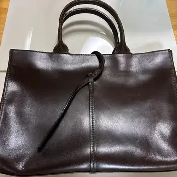 브라운 토트백 35 25 5 지퍼 포함