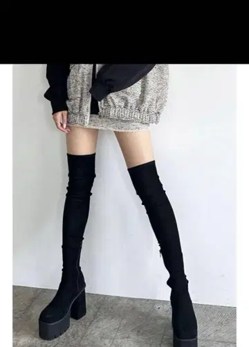 EMODA 스퀘어 핏 롱 부츠 M