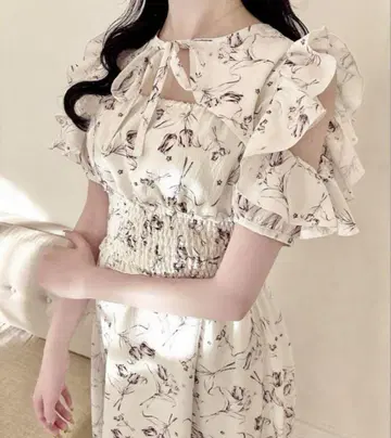 [ evelyn ] 튤립 패턴 롱 원피스