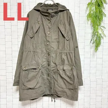 크로스플러스 [ LL ] 후디드 밀리터리 자켓 카키 빅 사이즈 아우터