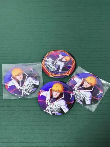 BLEACH 브레솔 캔뱃지 쿠로사키 이치고 4개 세트 레어 포함