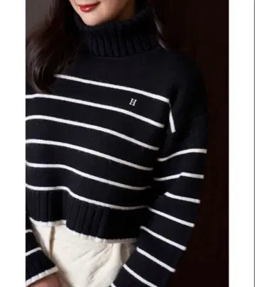 HerliptoStriped Turtleneck Knit Pullover