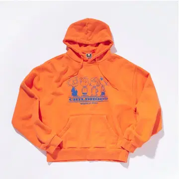 world is over 후드티 오렌지 XL