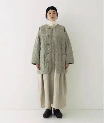nestrobe 코튼 라미 퀼팅 리버서블 자켓 ( 올리브 )