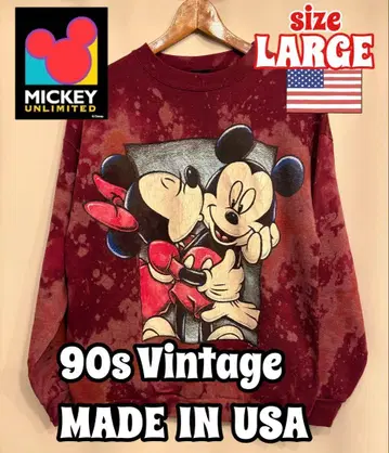 레어! 90s USA제 MICKEY UNLIMITED 블리치 가공 맨투맨