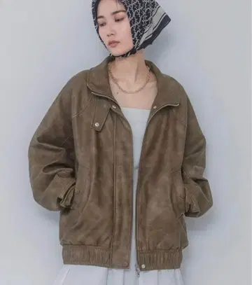 JEANASIS 지나시스 빈티지 가죽 BIG 블루종 브라운