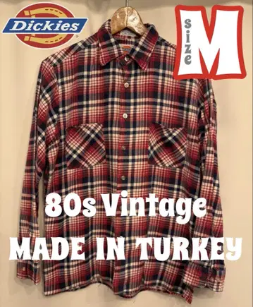 레어! 80s 터키산 Dickies 디키즈 플란넬 셔츠 M