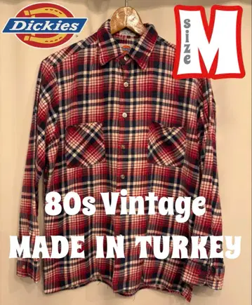 레어! 80s 터키산 Dickies 디키즈 플란넬 셔츠 M