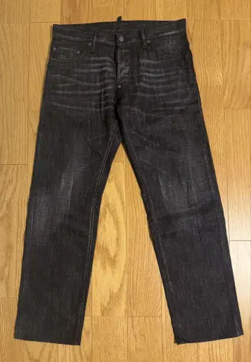DSQUARED2 디스퀘어드 블랙 데님 팬츠 46 S74LB
