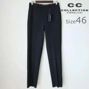 미사용품 CC 꼬르넬리아니 울 혼방 스트레치 슬랙스 블랙 46 M 사이즈